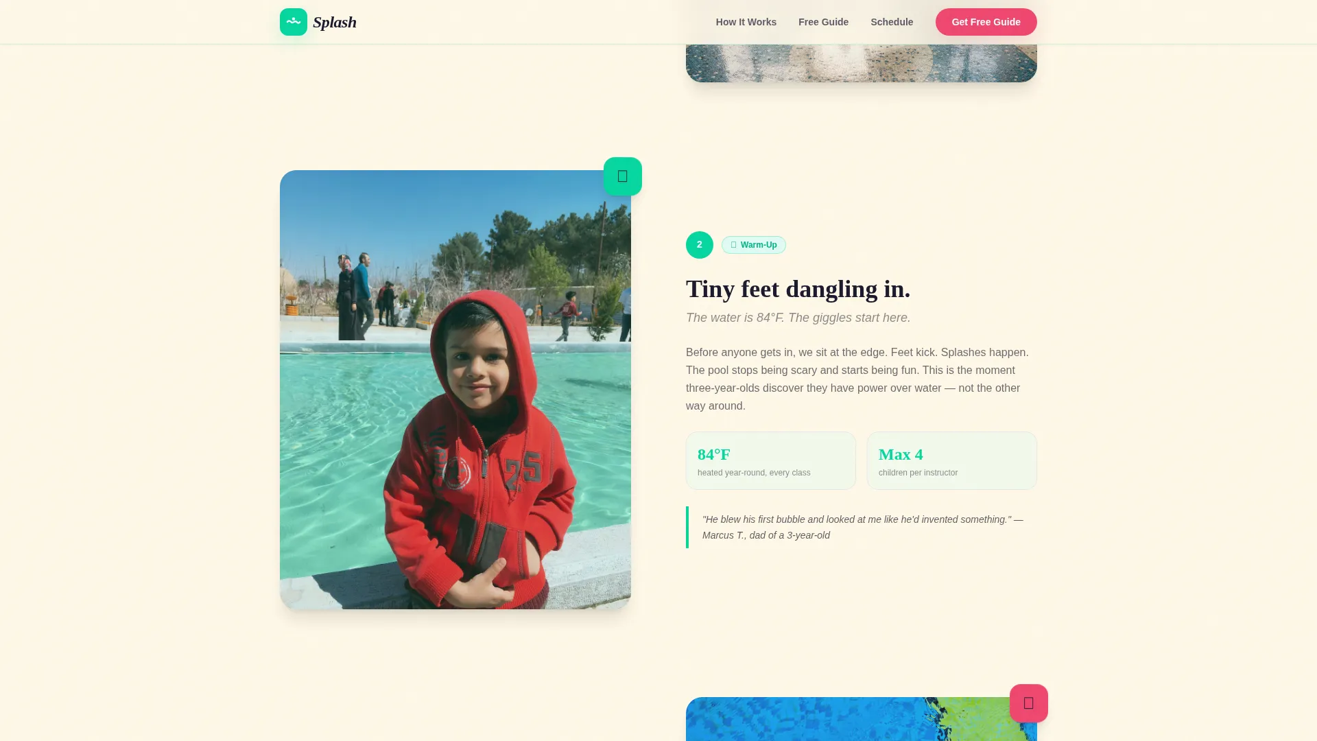 Kids Swimming Lessons Landing Page Template