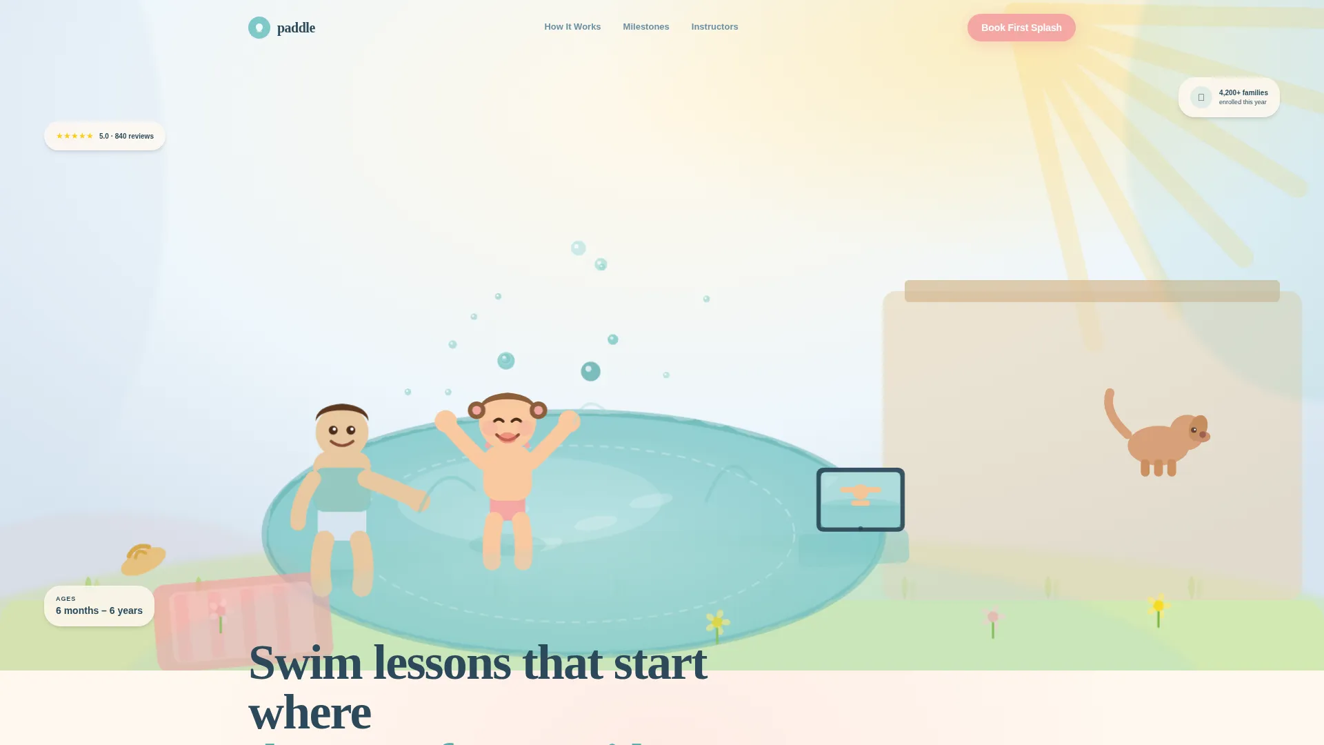 Kids Swimming Booking Website Template
