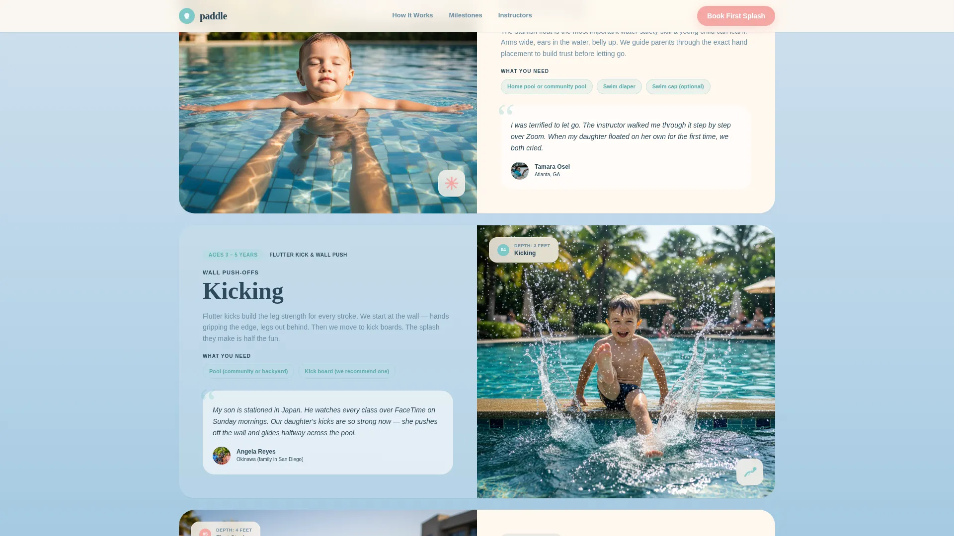 Kids Swimming Booking Website Template