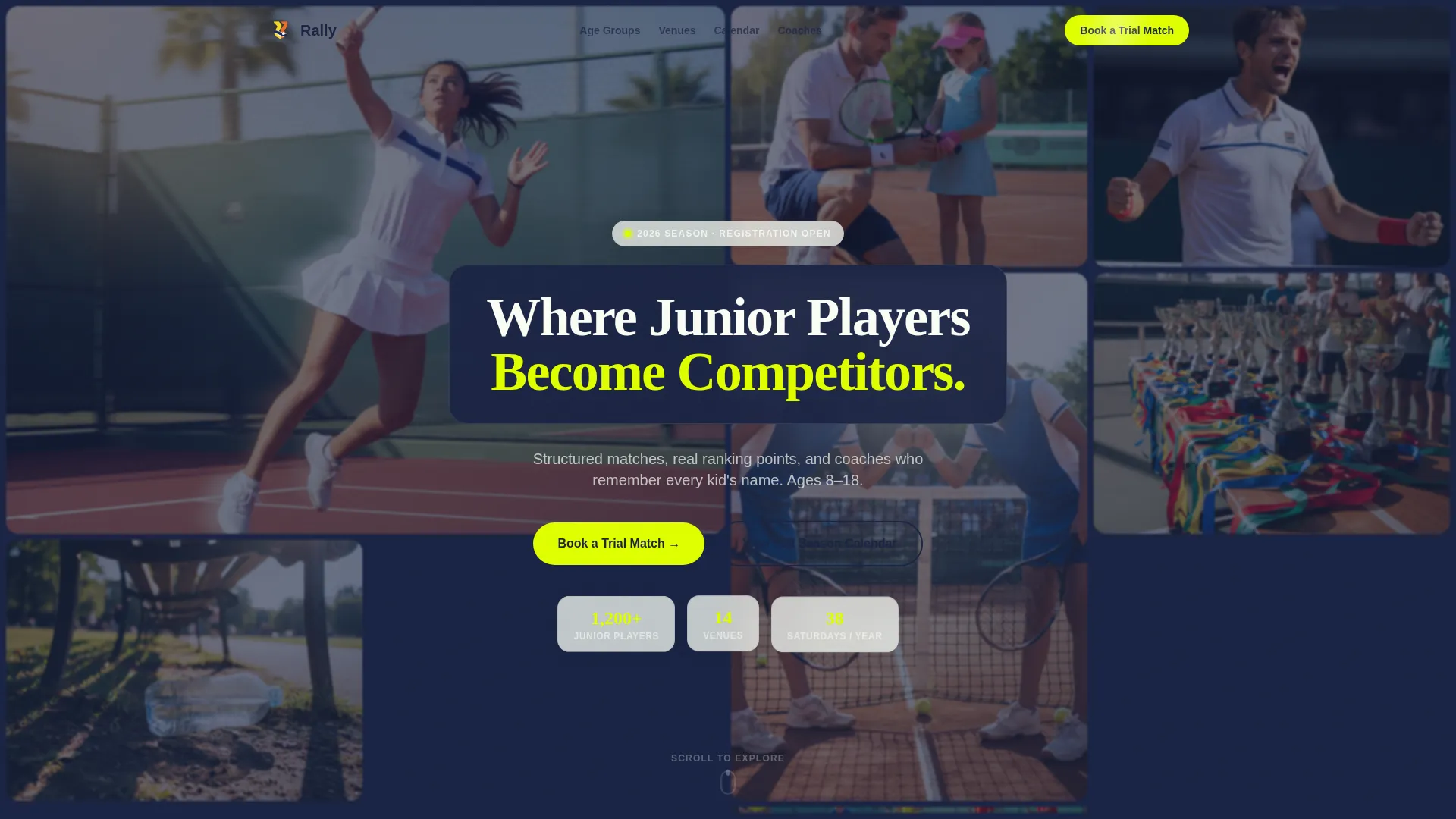 Junior Tennis League Landing Page Template