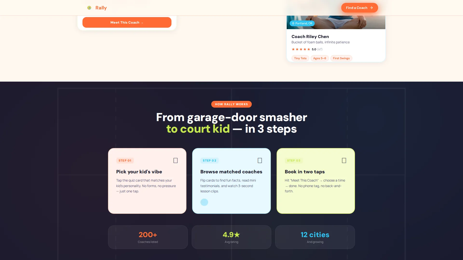 Kids Tennis Instructor Directory Landing Page Template