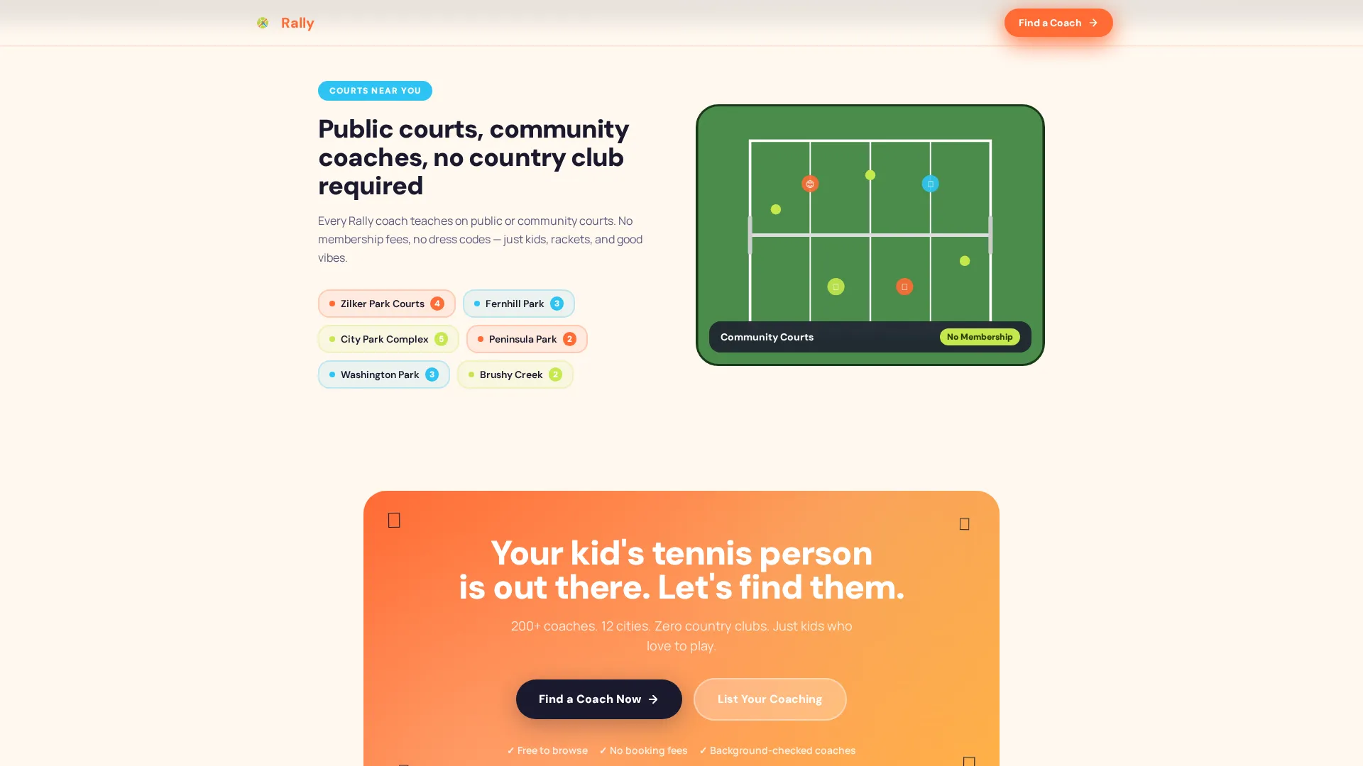 Kids Tennis Instructor Directory Landing Page Template