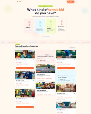 Kids Tennis Instructor Directory Landing Page Template