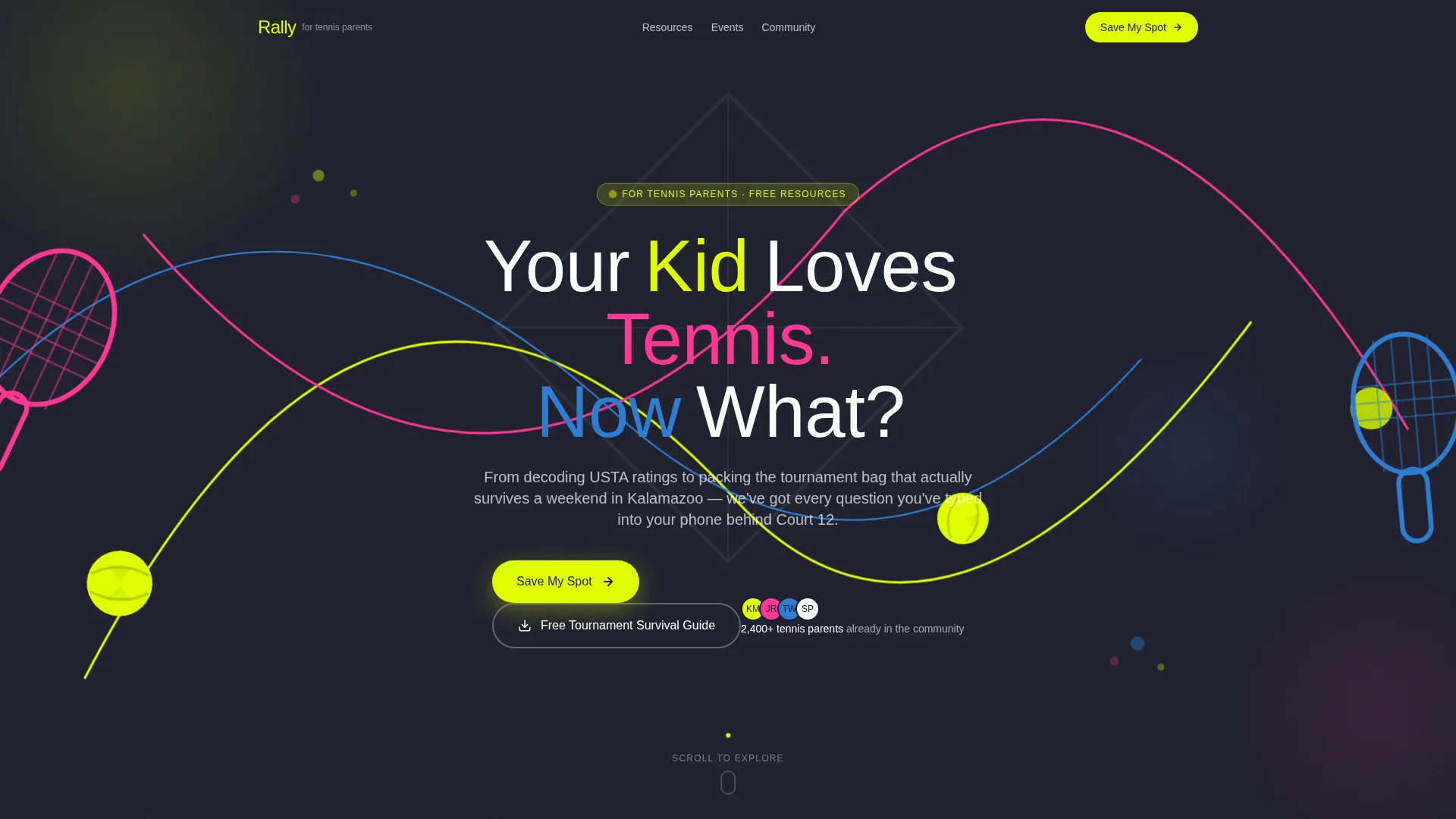 Kids Tennis Parent Resource Landing Page Template