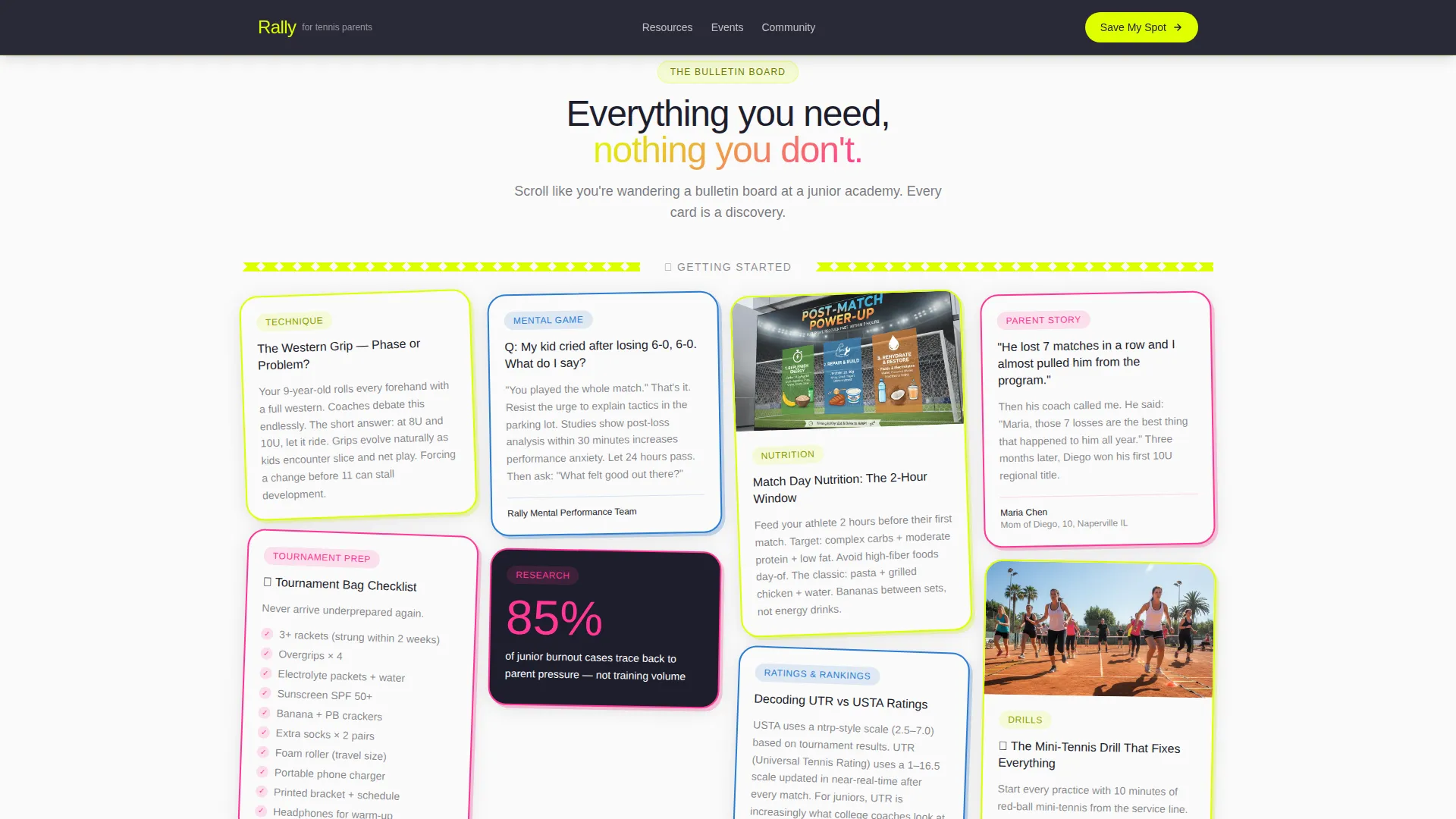 Kids Tennis Parent Resource Landing Page Template