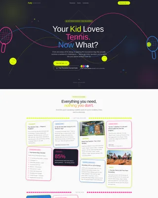 Kids Tennis Parent Resource Landing Page Template