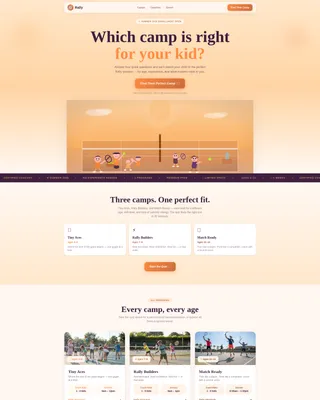 Kids Tennis Specialist Booking Website Template