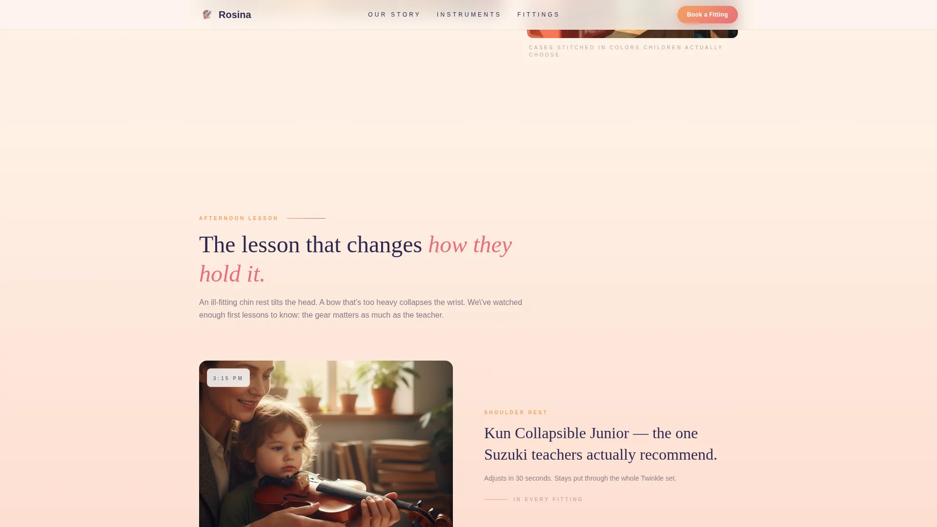 Kids Violin Booking Website Template
