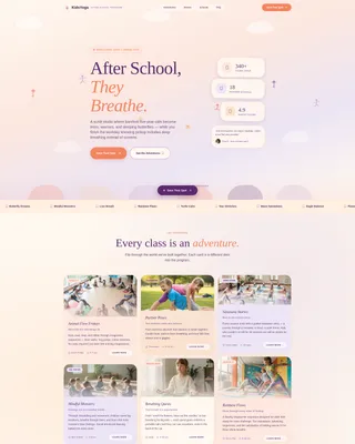 Kids Yoga After-School Landing Page Template