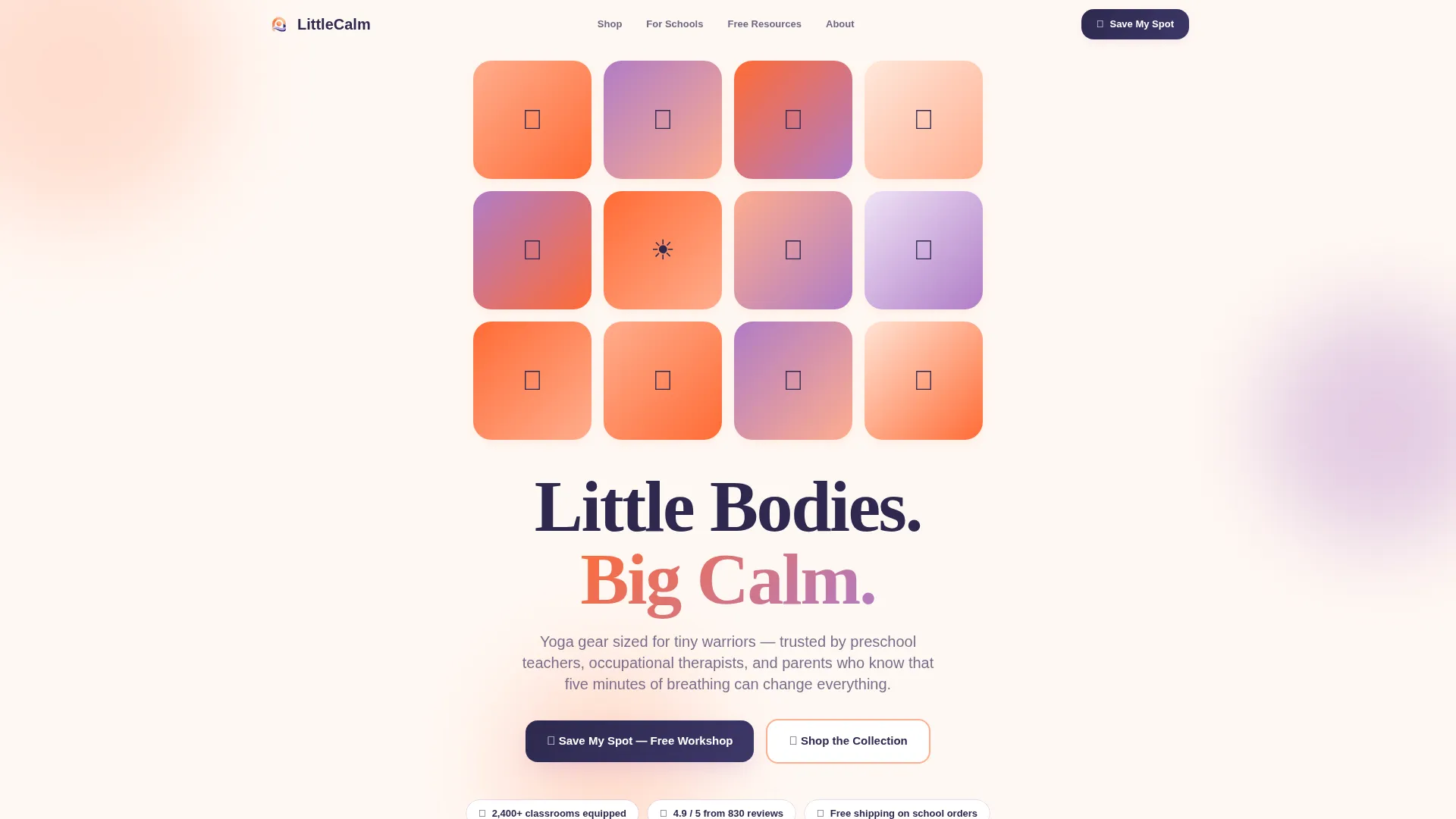 Playful Kids Yoga Landing Page Template