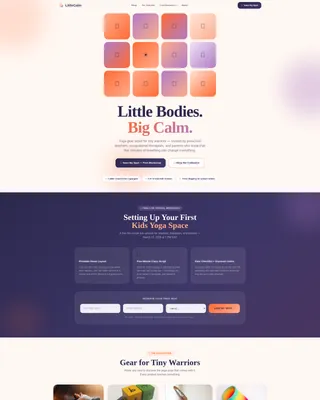Playful Kids Yoga Landing Page Template
