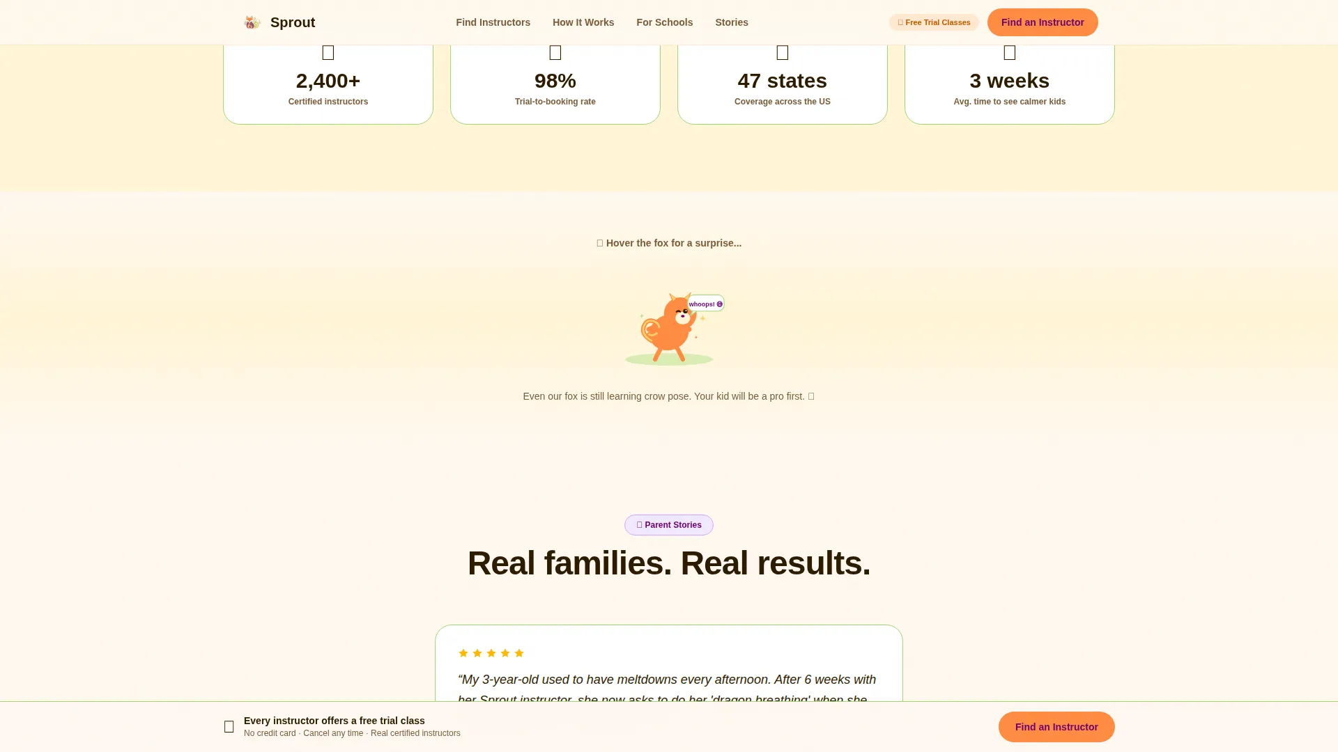 Yoga Instructor Directory Landing Page | Sprout Template