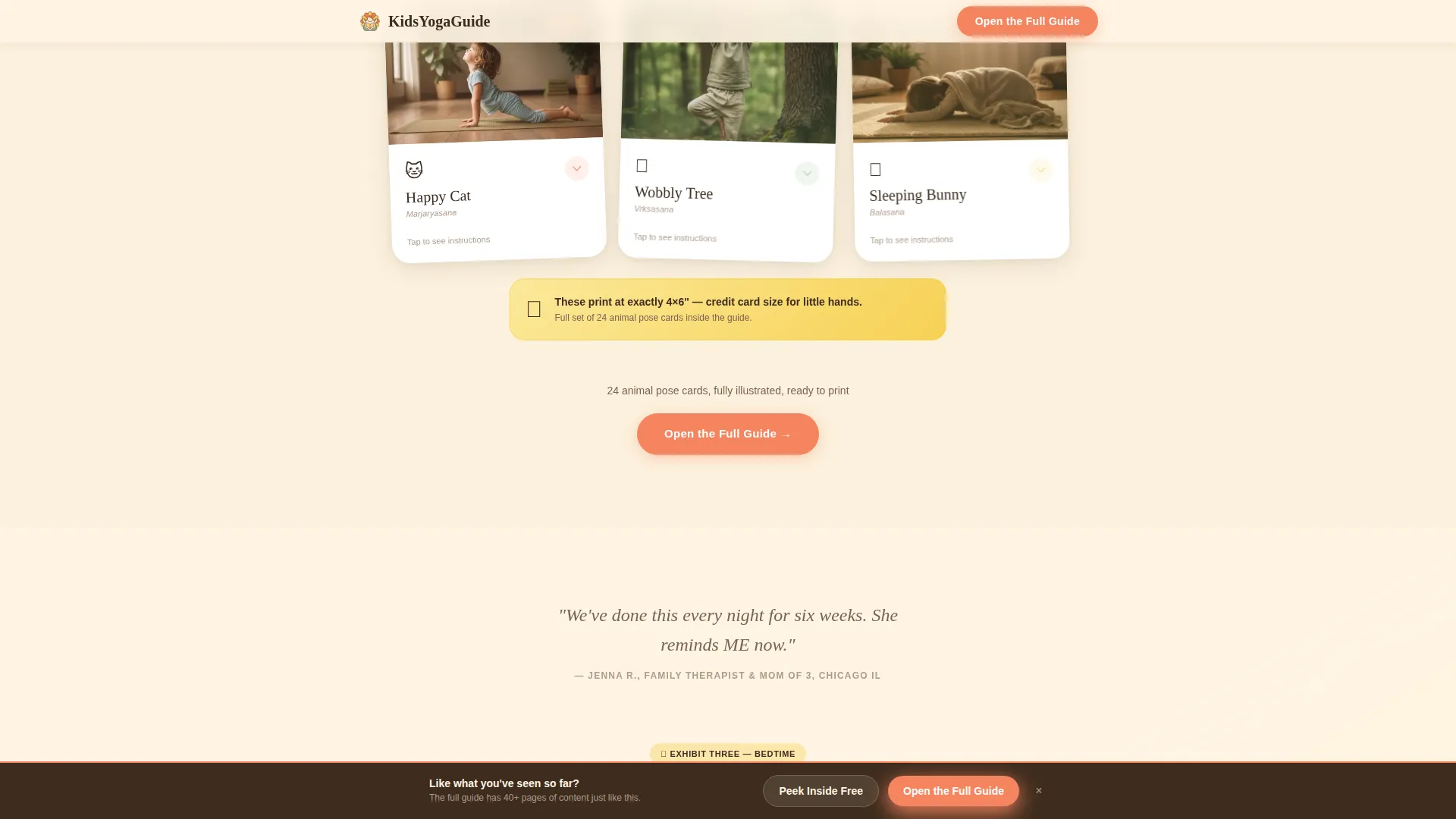 Kids Yoga Landing Page Template for Parent Guides
