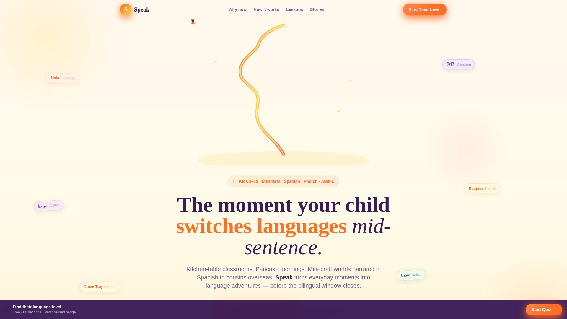 Kids Language Learning Landing Page Template