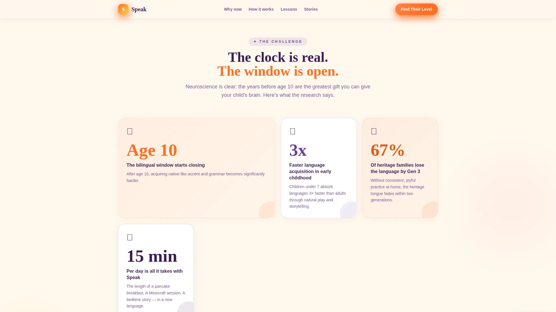 Kids Language Learning Landing Page Template