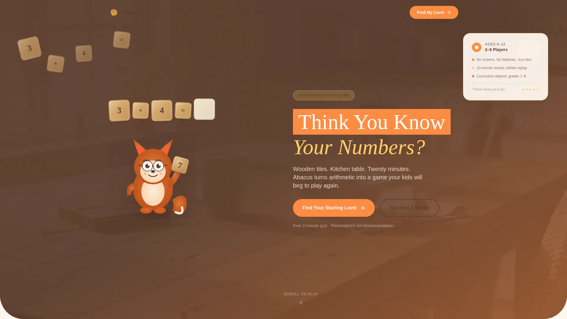Math Game Landing Page Template - Citrus Burst