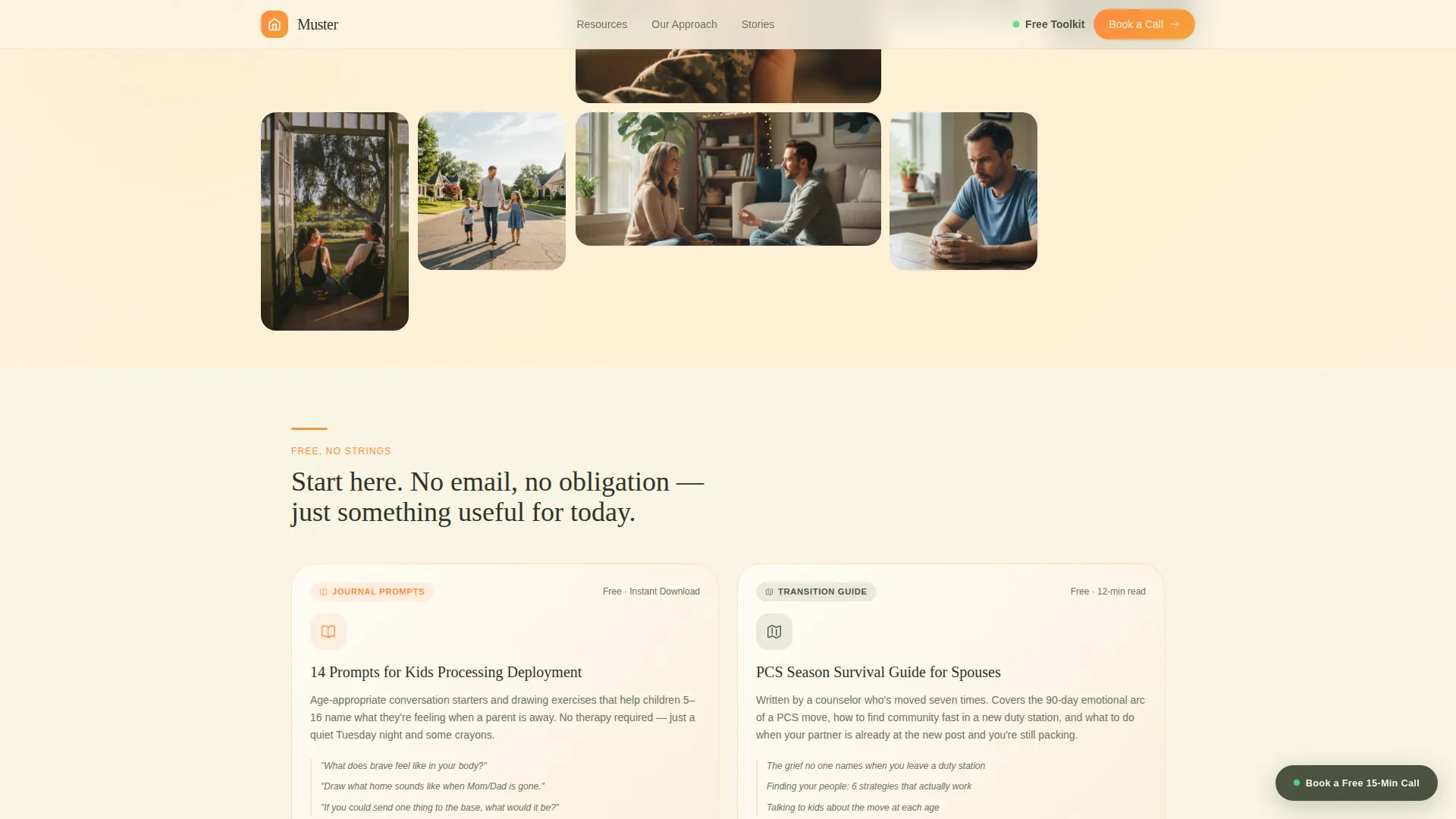 Military Family Counseling Landing Page Template