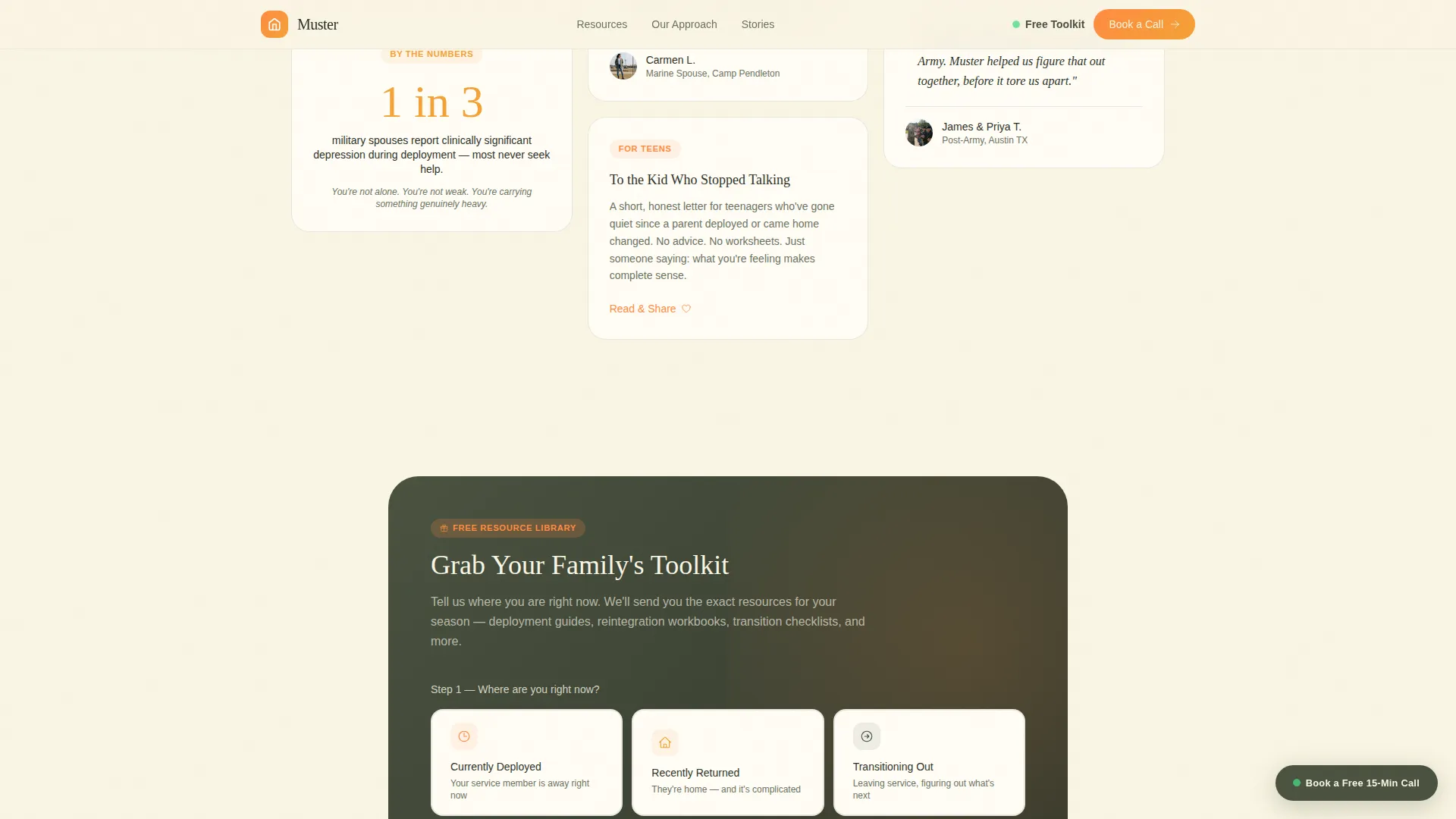 Military Family Counseling Landing Page Template