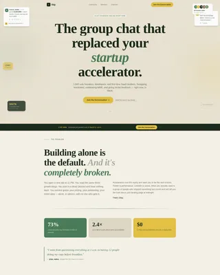 Indie Hacker Slack Community Landing Page Template
