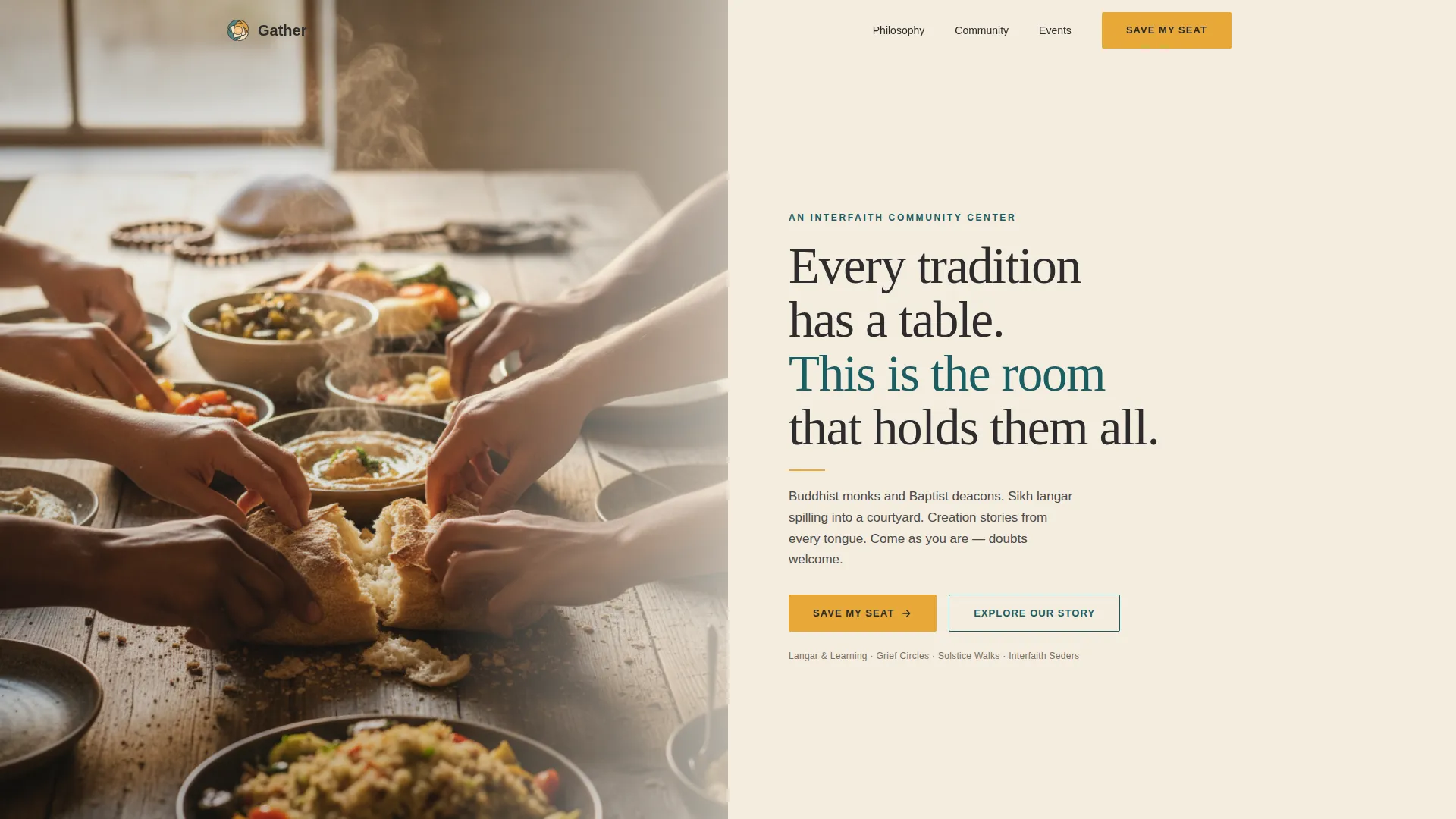 Interfaith Center Landing Page Template