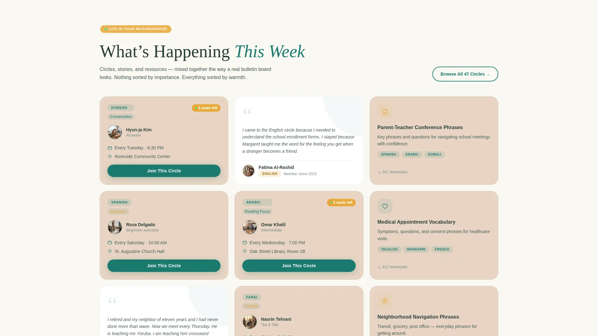 Language Exchange Community Landing Page Template
