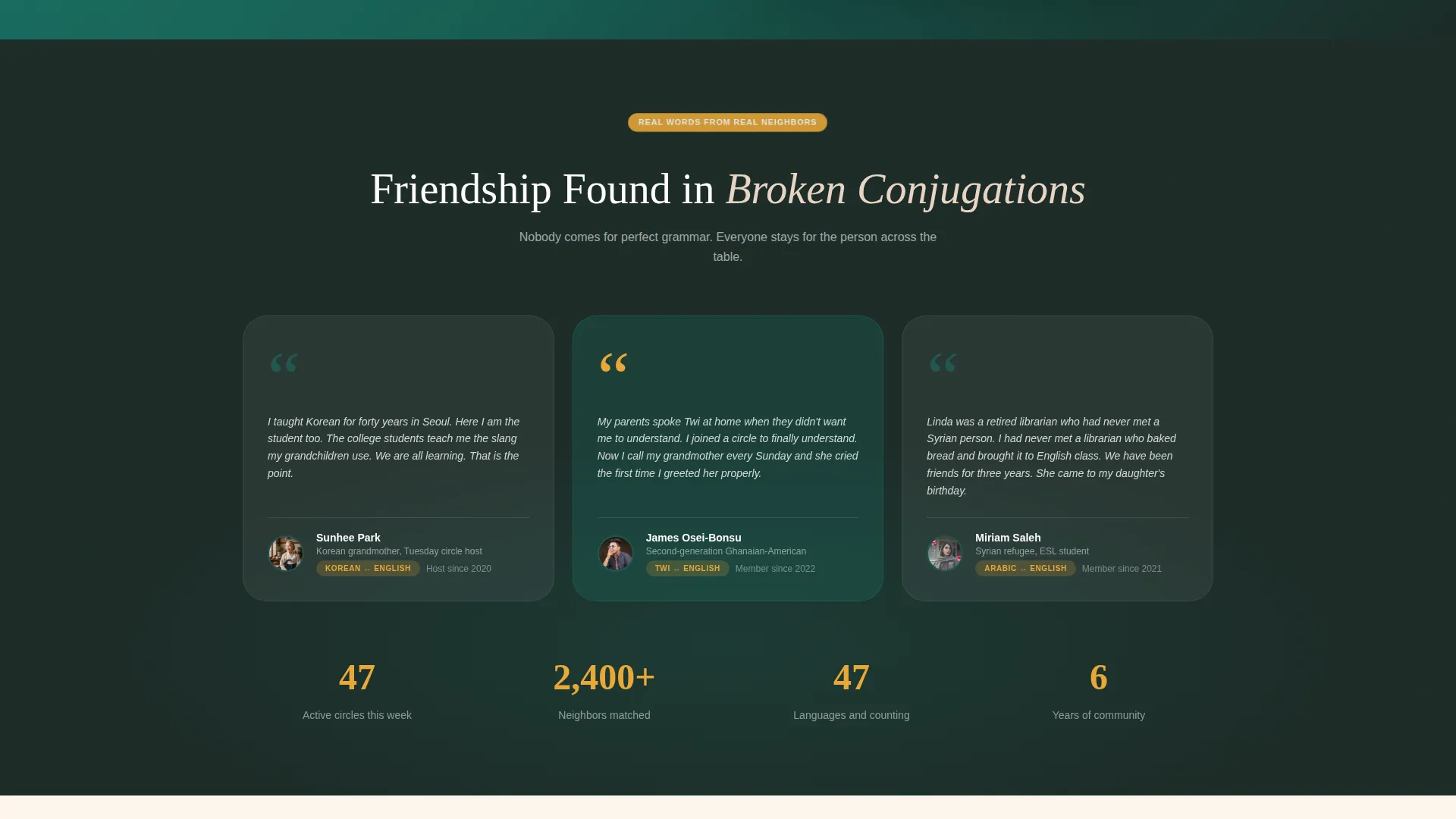Language Exchange Community Landing Page Template