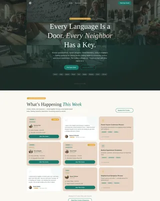Language Exchange Community Landing Page Template