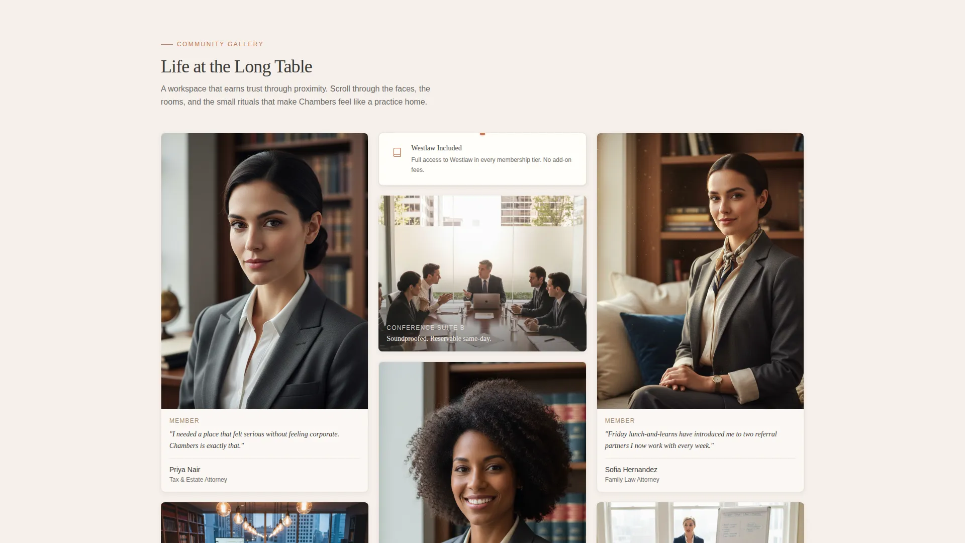 Lawyers Co-Working Community Landing Page Template