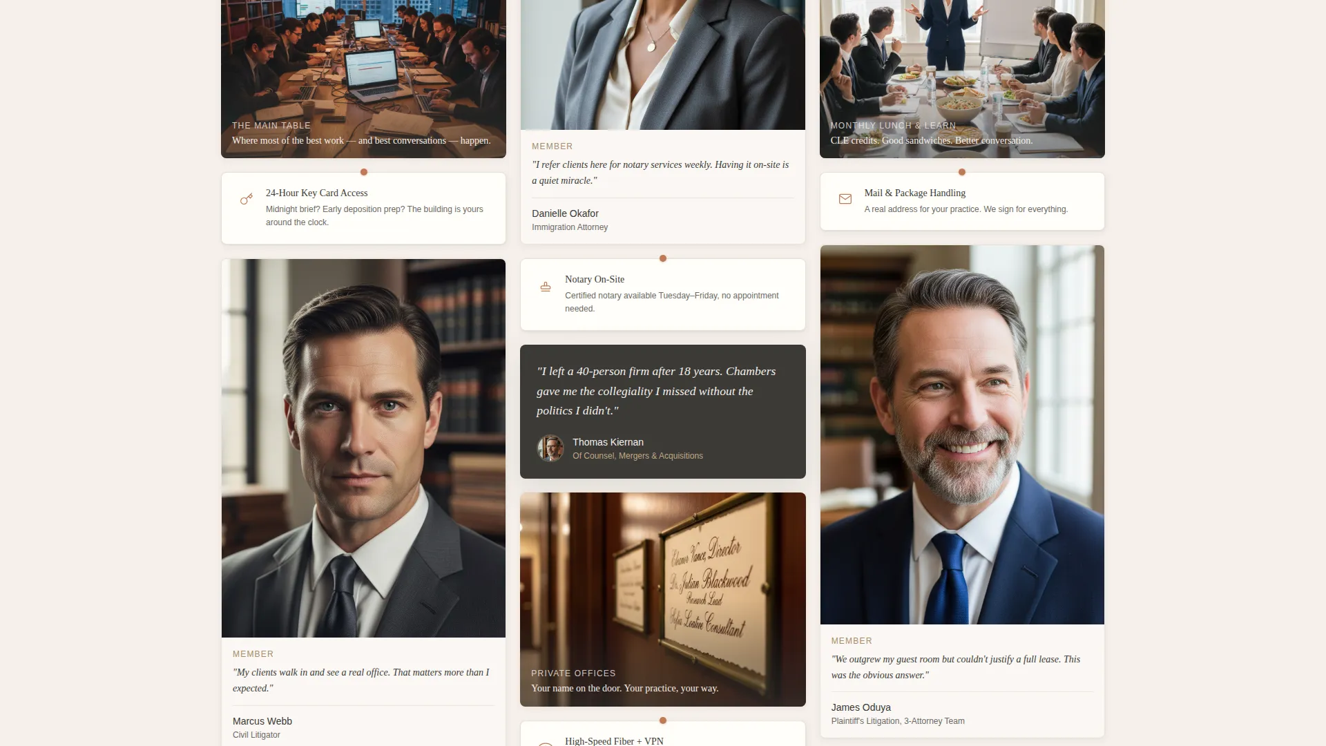 Lawyers Co-Working Community Landing Page Template