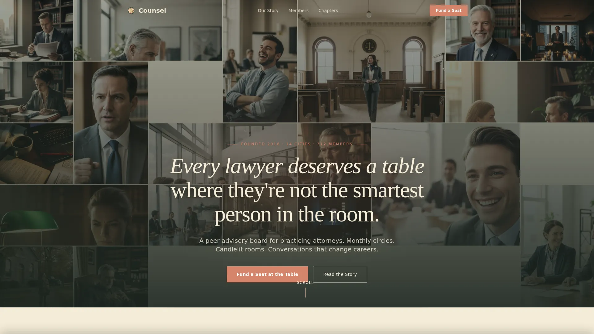 Lawyers Peer Advisory Board Fundraising Landing Page