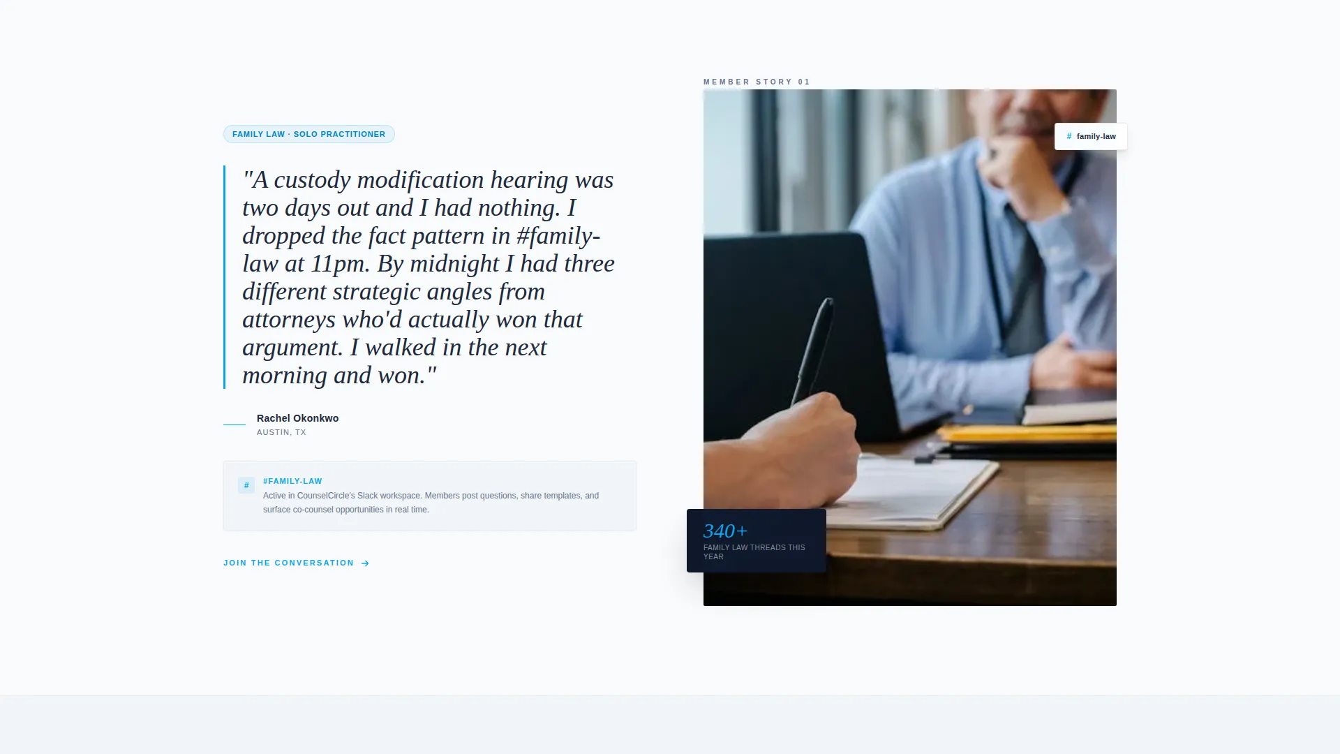 Lawyers Slack Community Landing Page Template