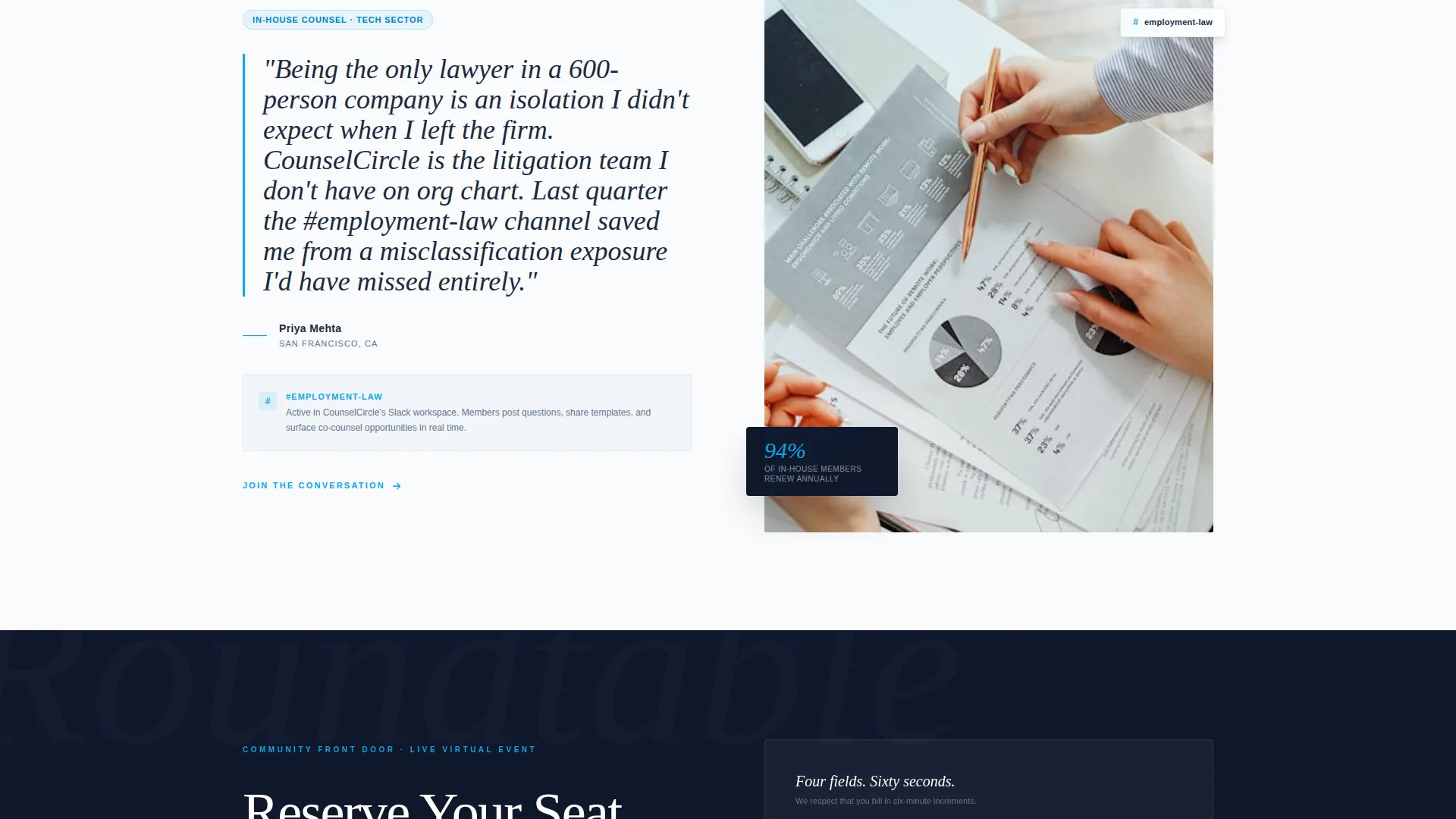 Lawyers Slack Community Landing Page Template