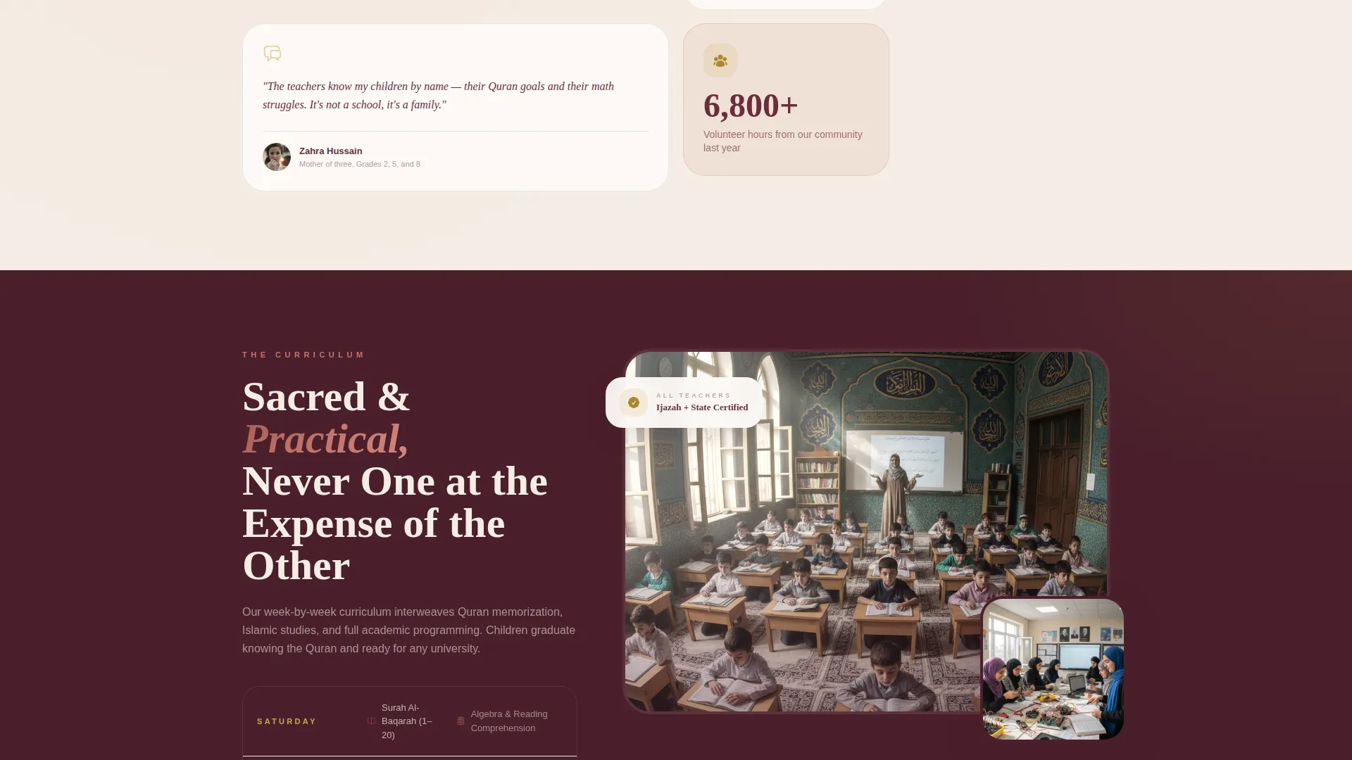 Islamic School Landing Page Template for Madrasas
