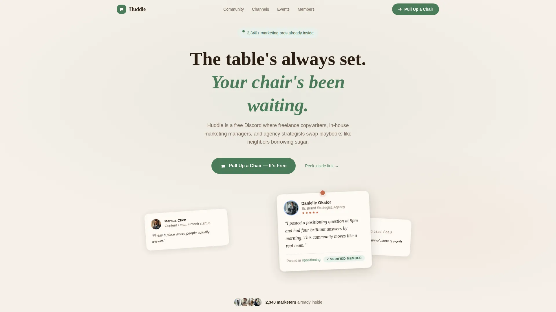 Marketing Professionals Community Landing Page Template