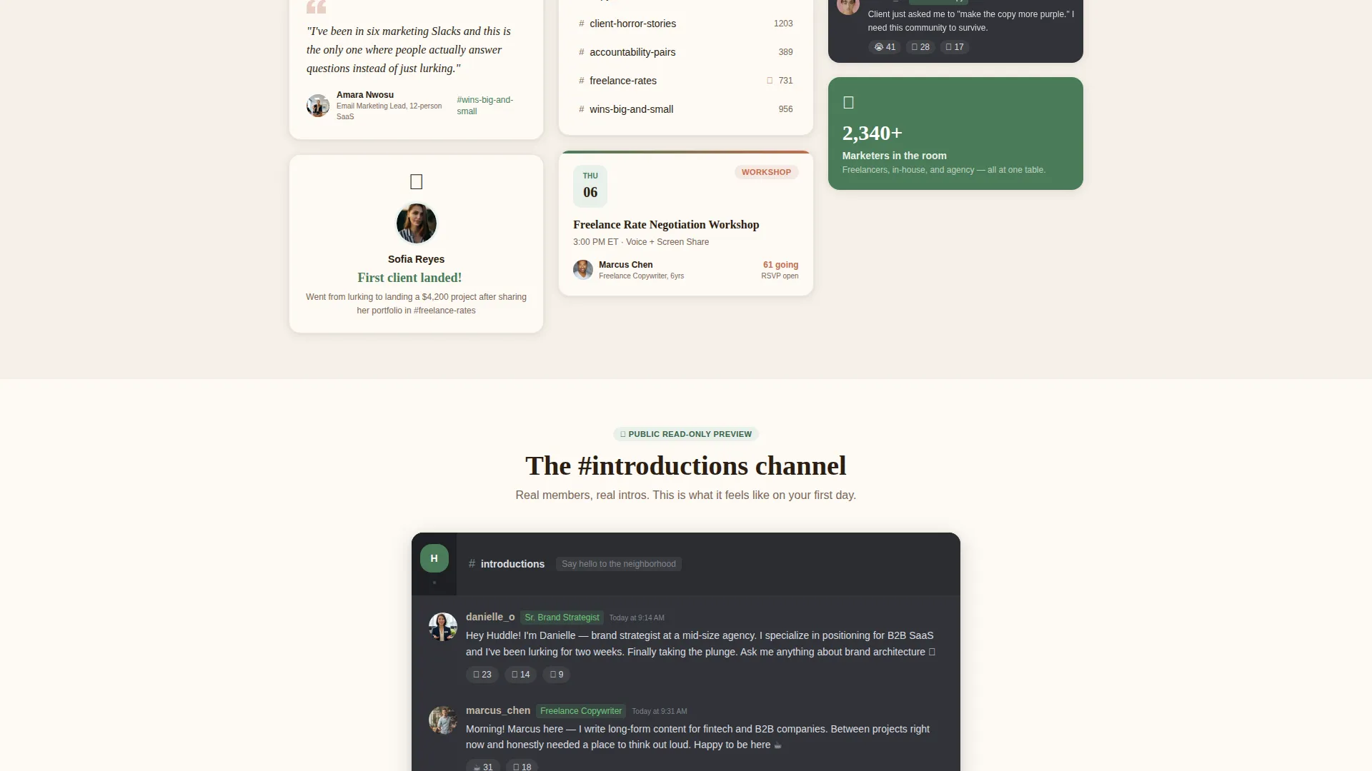 Marketing Professionals Community Landing Page Template