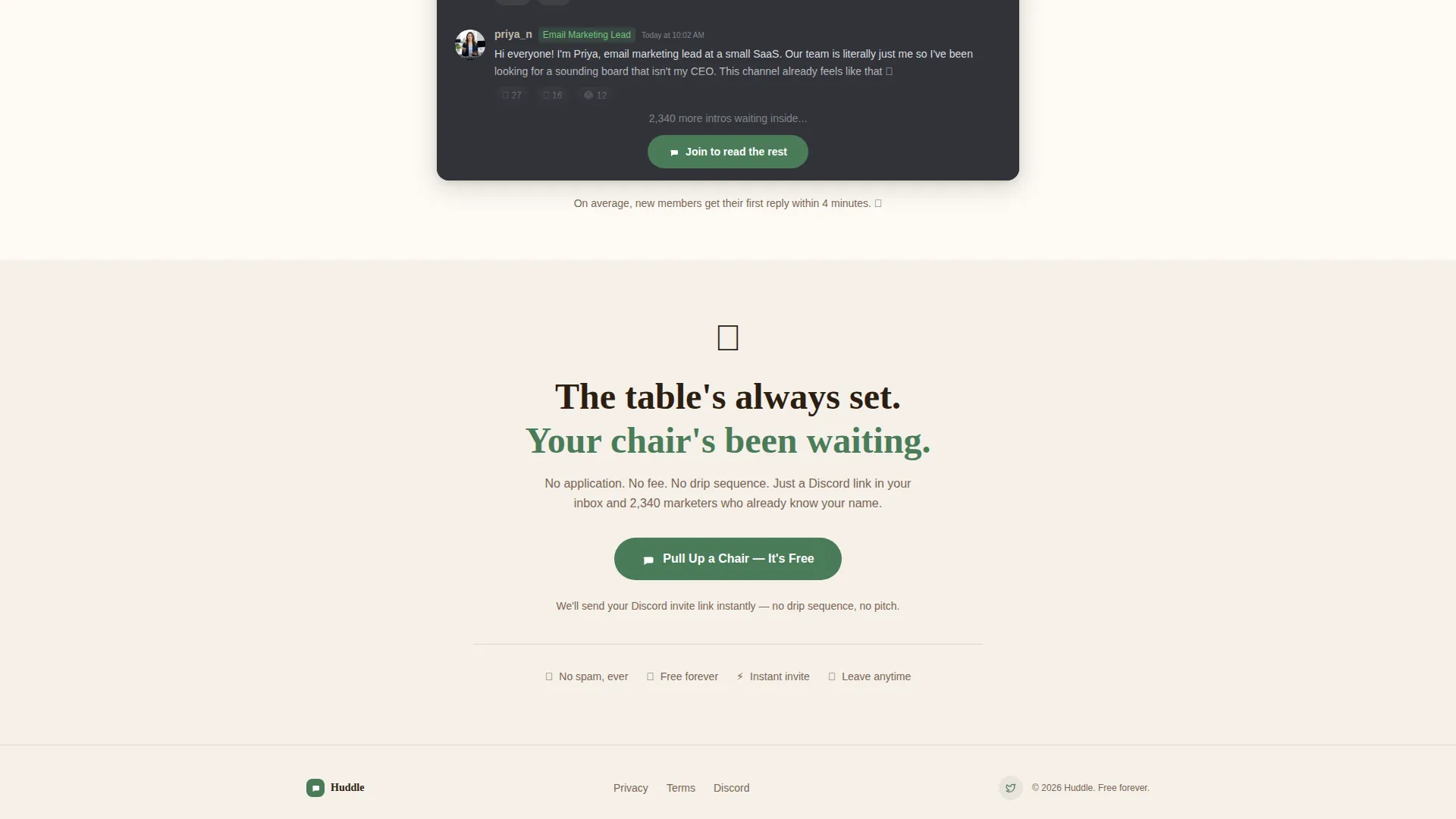 Marketing Professionals Community Landing Page Template