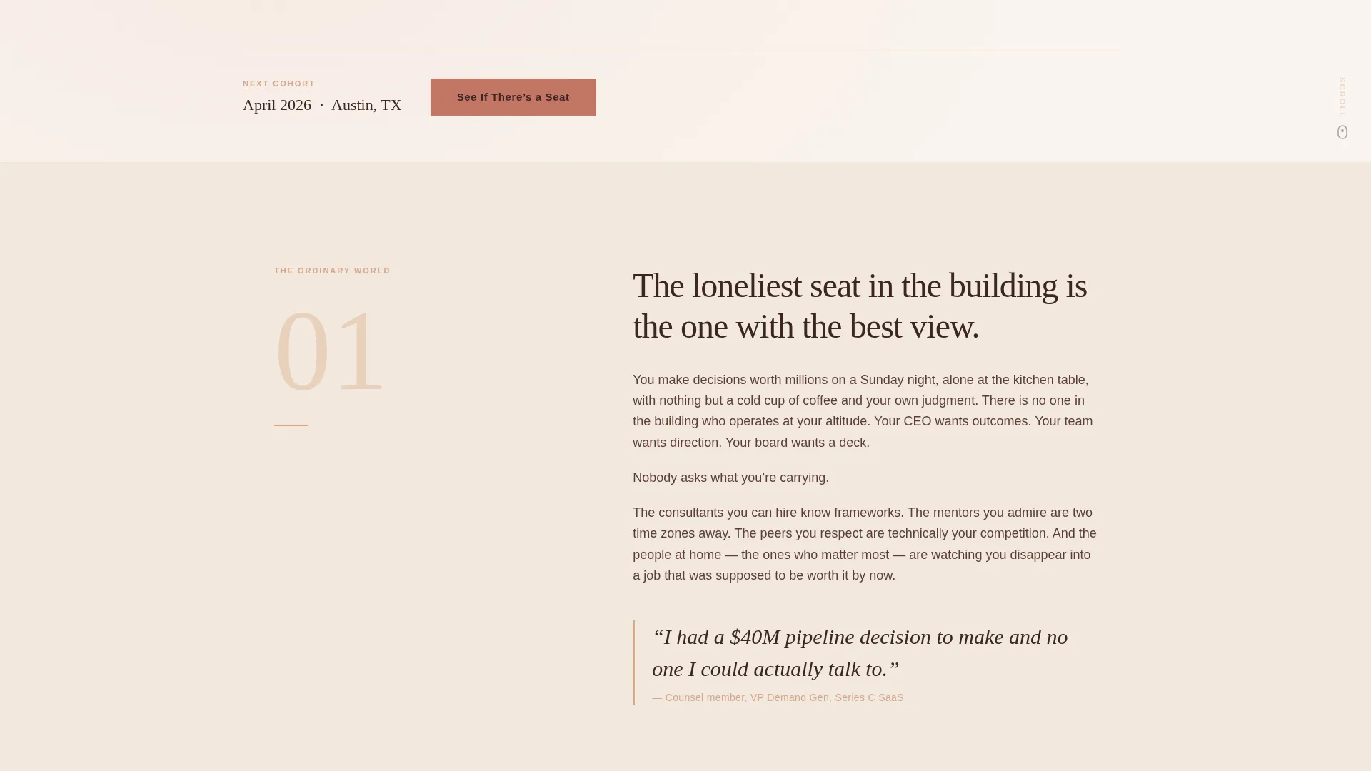 Peer Advisory Board Landing Page for Marketing Leaders