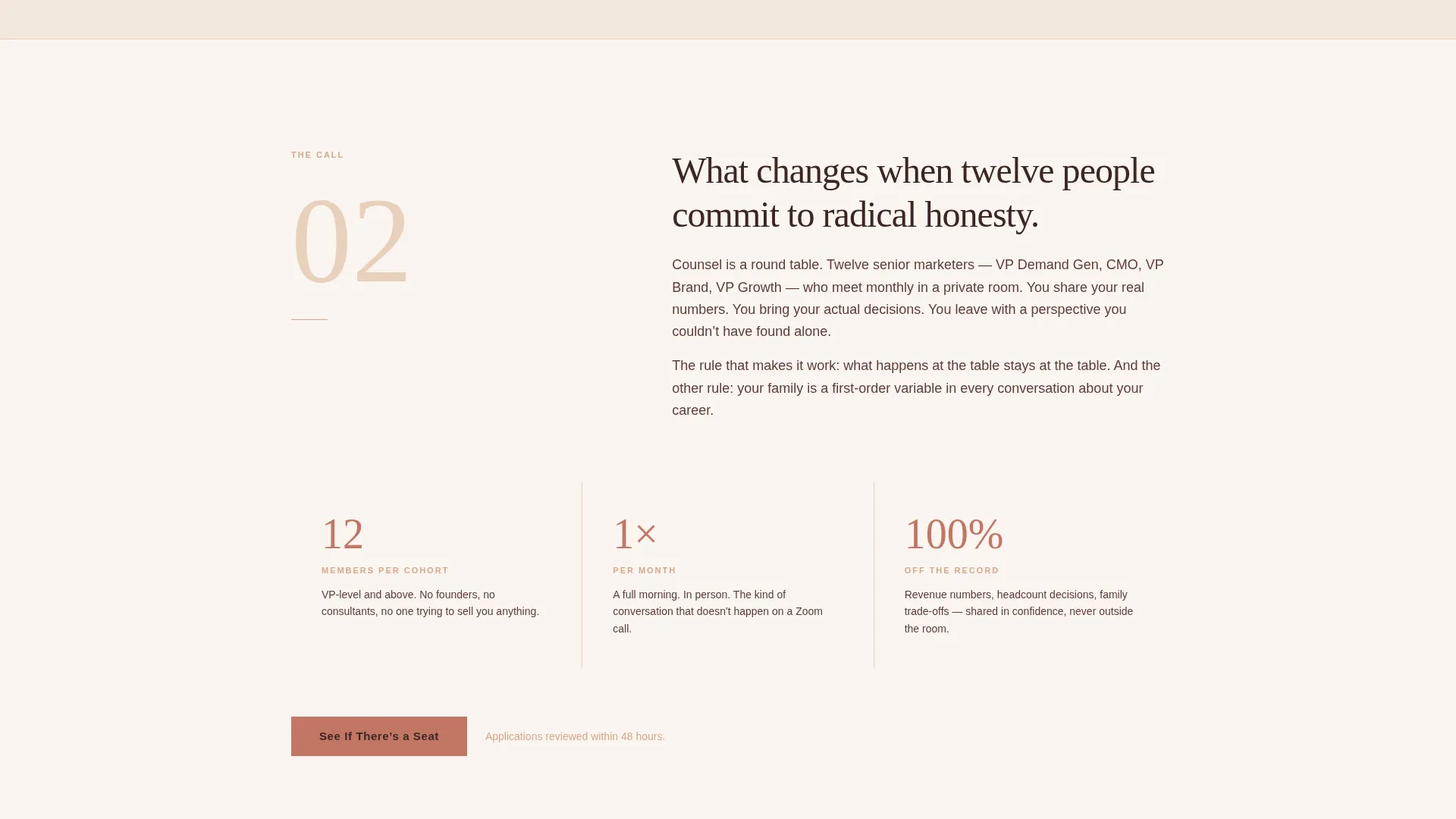 Peer Advisory Board Landing Page for Marketing Leaders