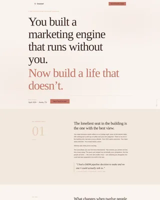 Peer Advisory Board Landing Page for Marketing Leaders