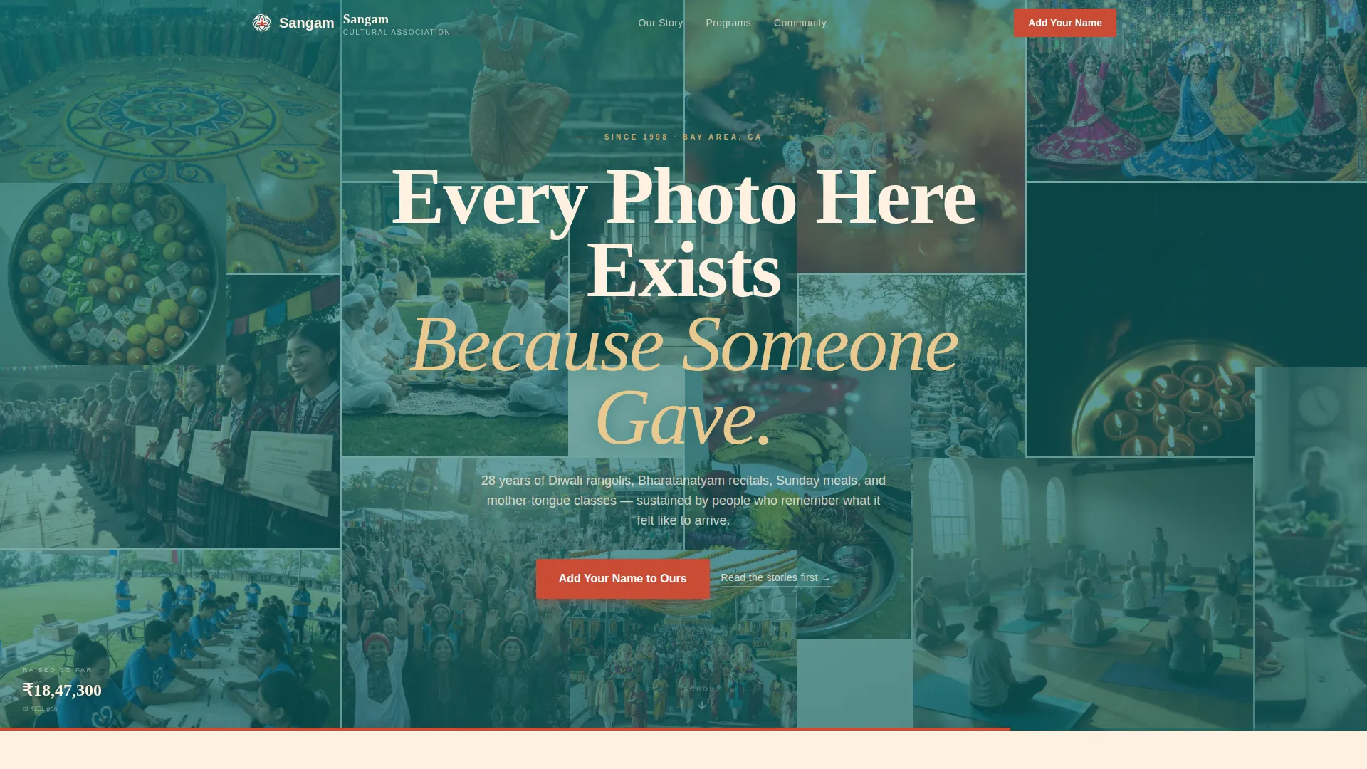 Cultural Association Donation Landing Page Template