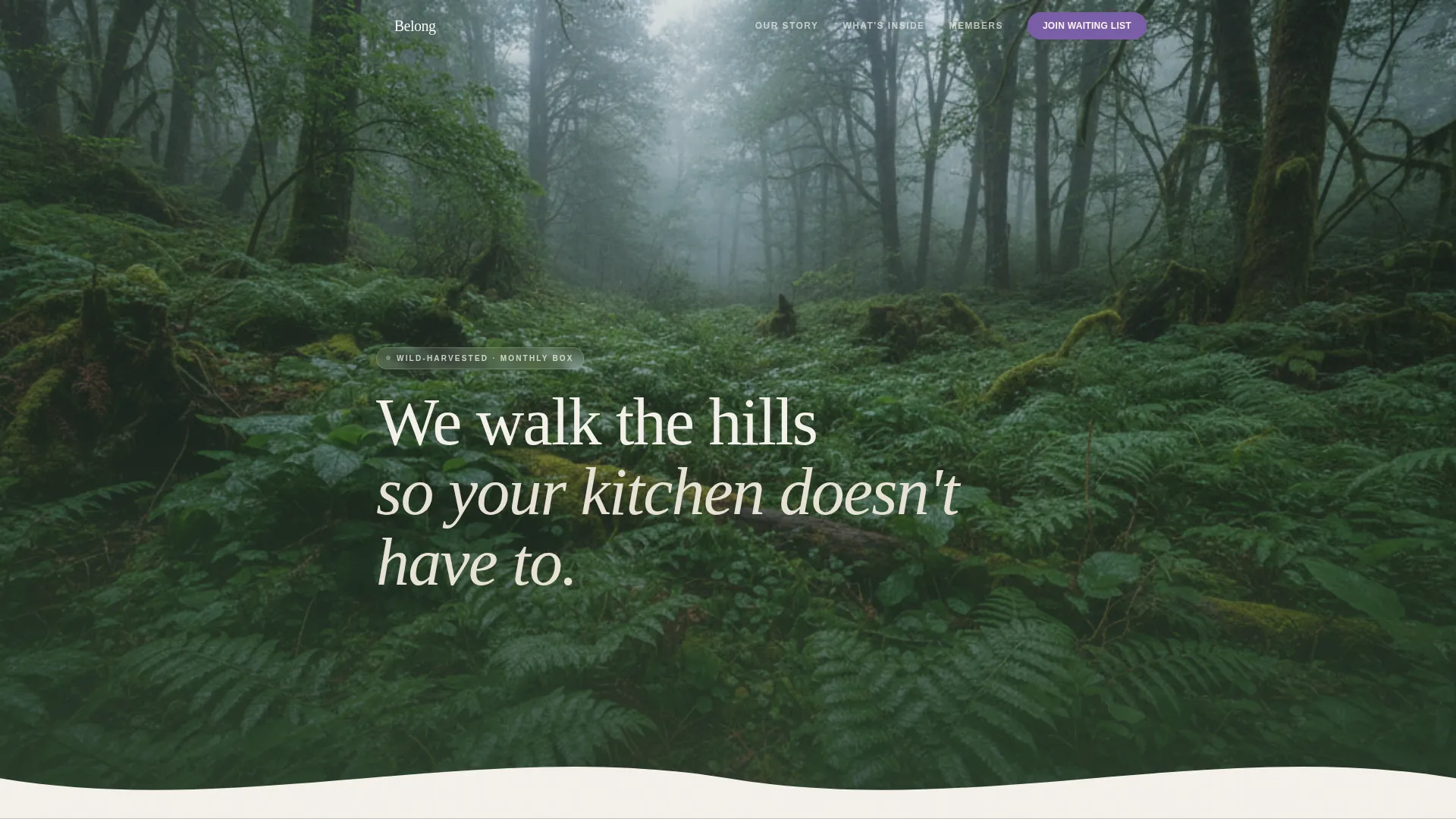 Forager Membership & Subscription Box Landing Page