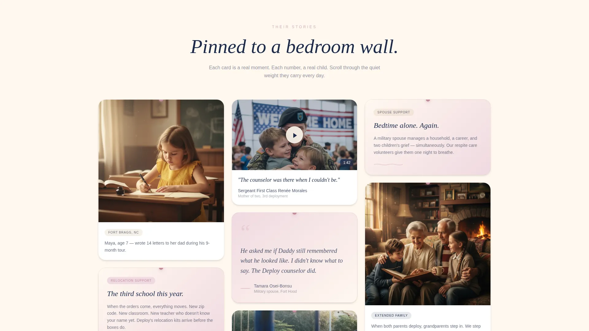 Military Children's Charity Landing Page Template
