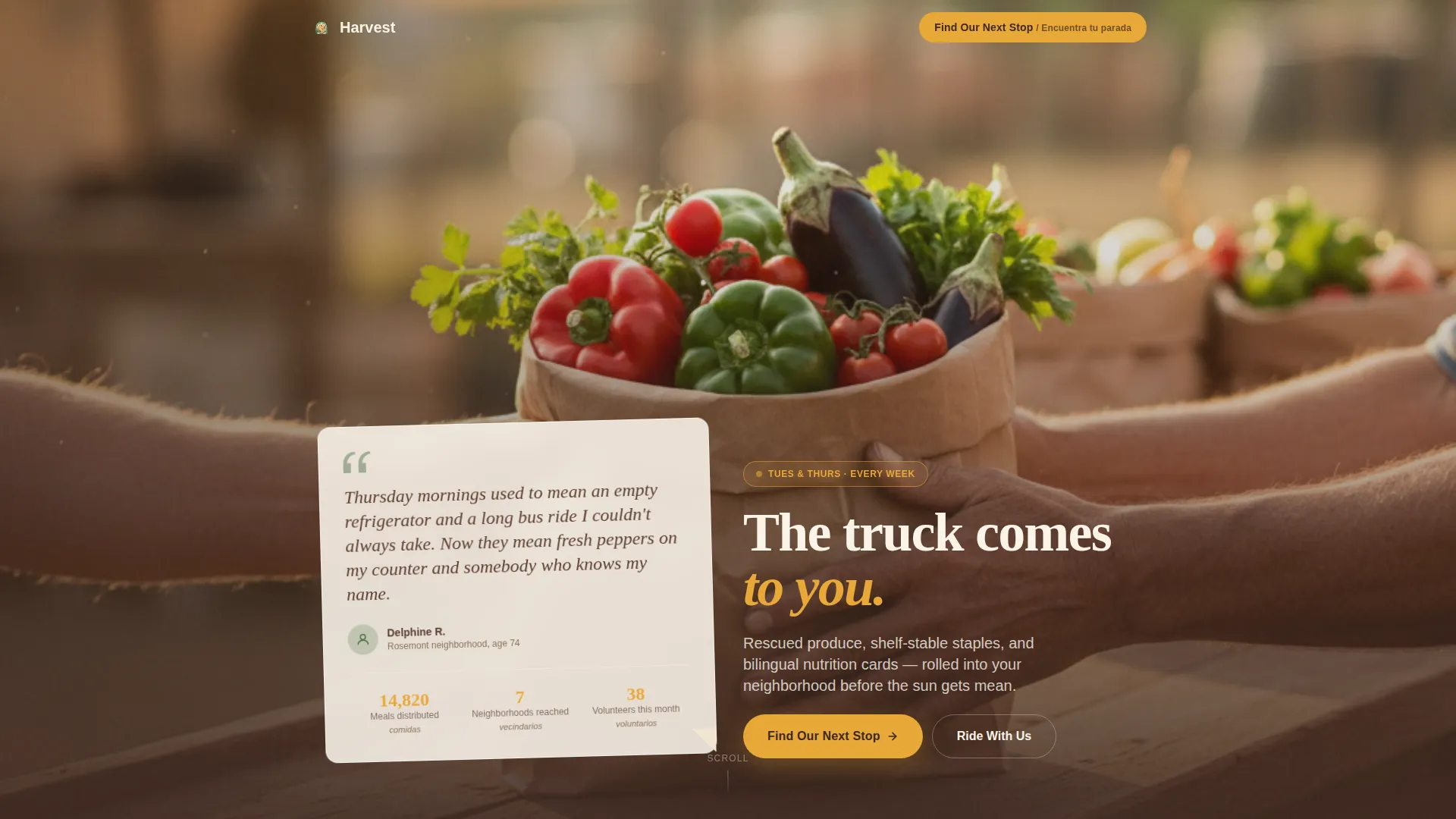 Mobile Food Pantry Landing Page Template