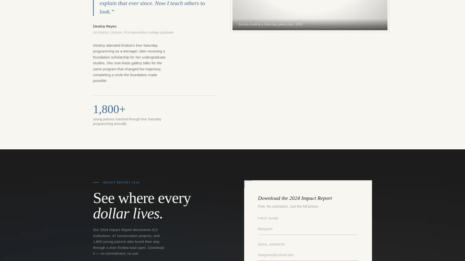 Museum Foundation Landing Page Template