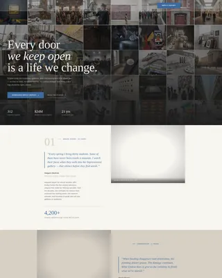 Museum Foundation Landing Page Template