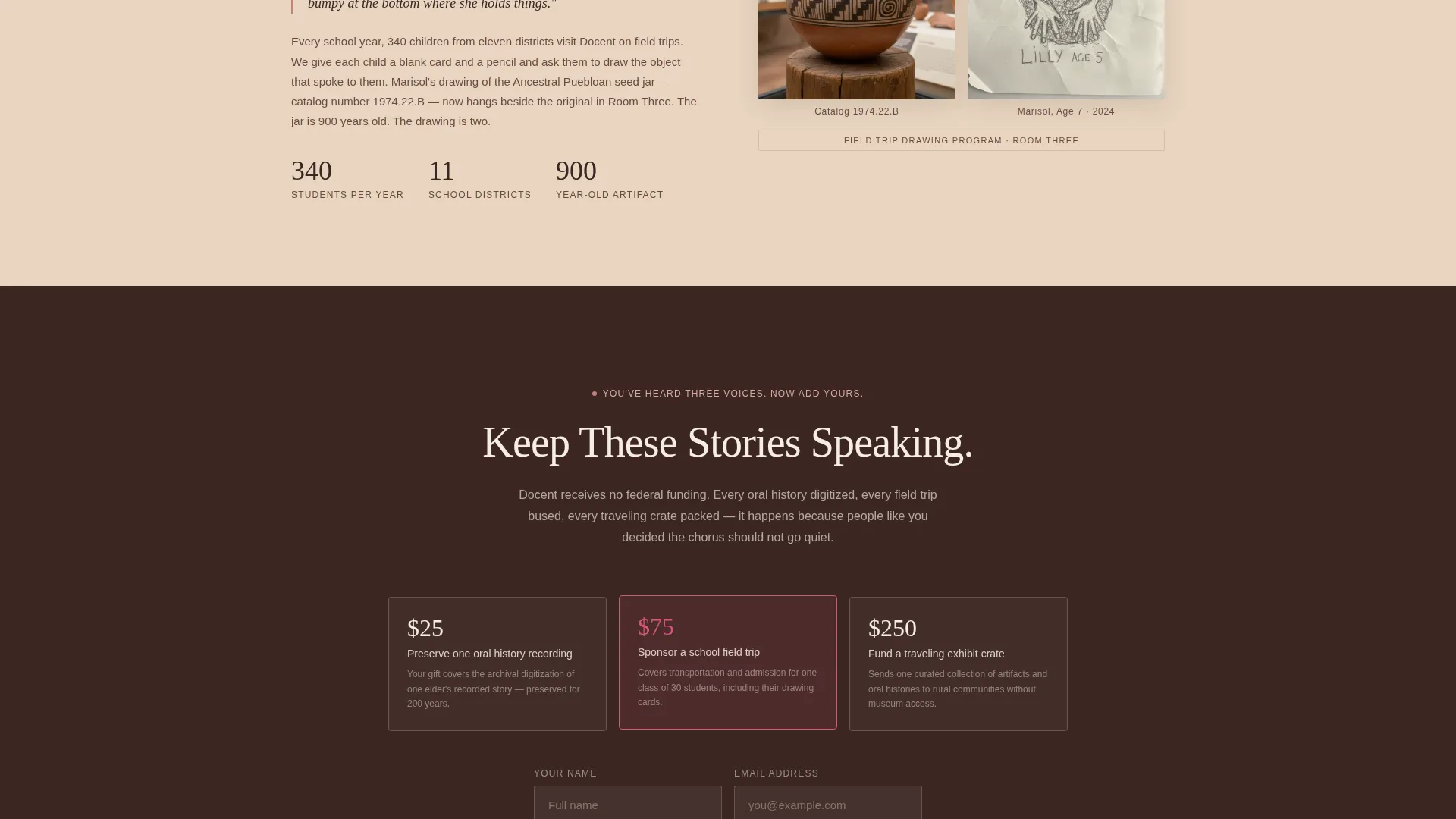 Museum & Cultural Center Donation Landing Page Template