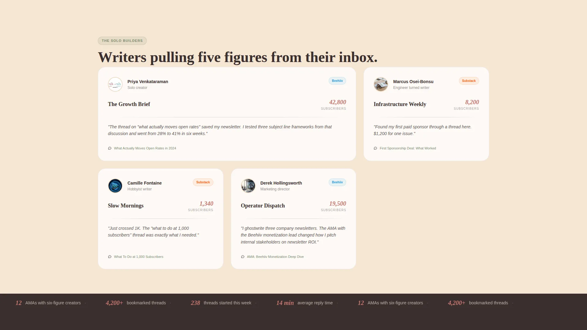 Thriving Newsletterwriters Landing Page Template