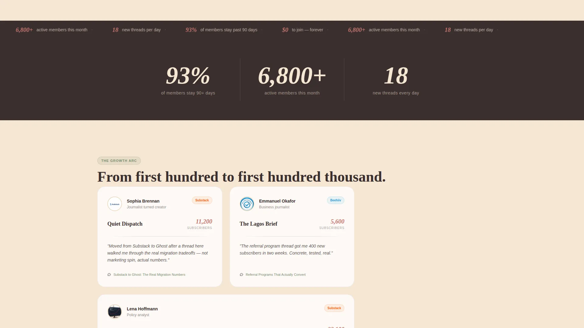 Thriving Newsletterwriters Landing Page Template