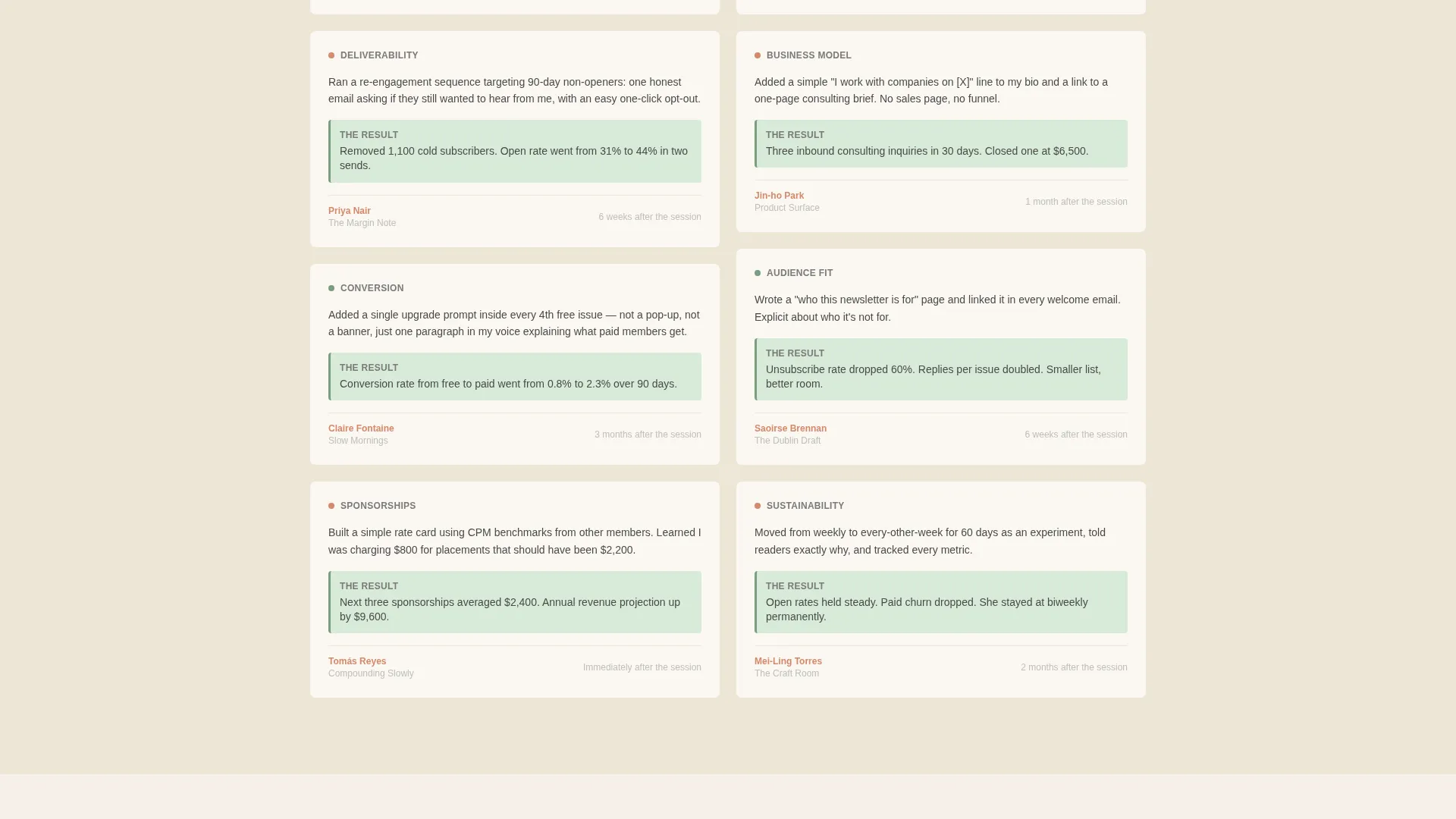 Newsletter Peer Advisory Board Landing Page Template