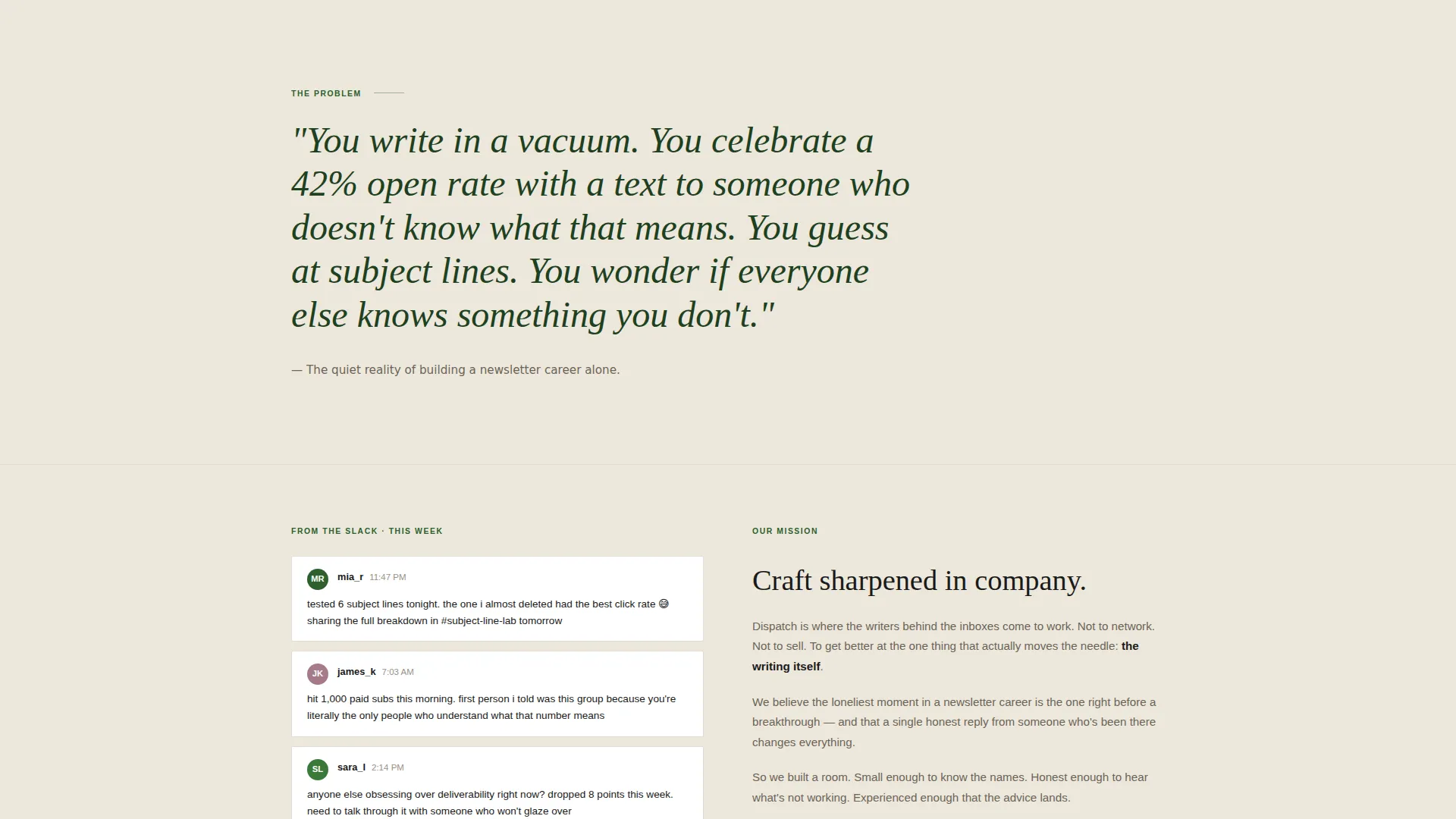 Newsletter Writers Community Landing Page Template